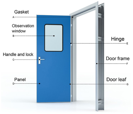 Clean Room Single Or Double Zero Swing Door Hospital Interior Door